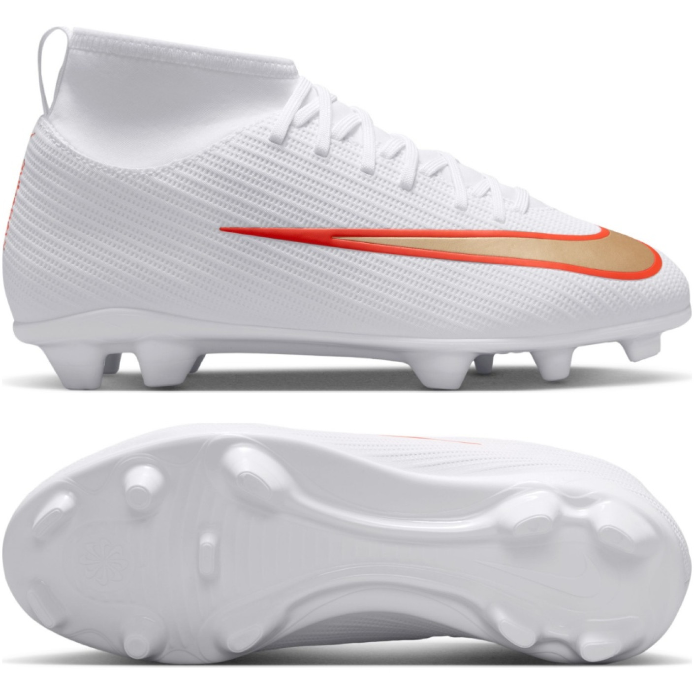 Nike Mercurial Superfly 11 Club Gras / Kunstgras Voetbalschoenen (MG) Kids Wit Felrood Goud