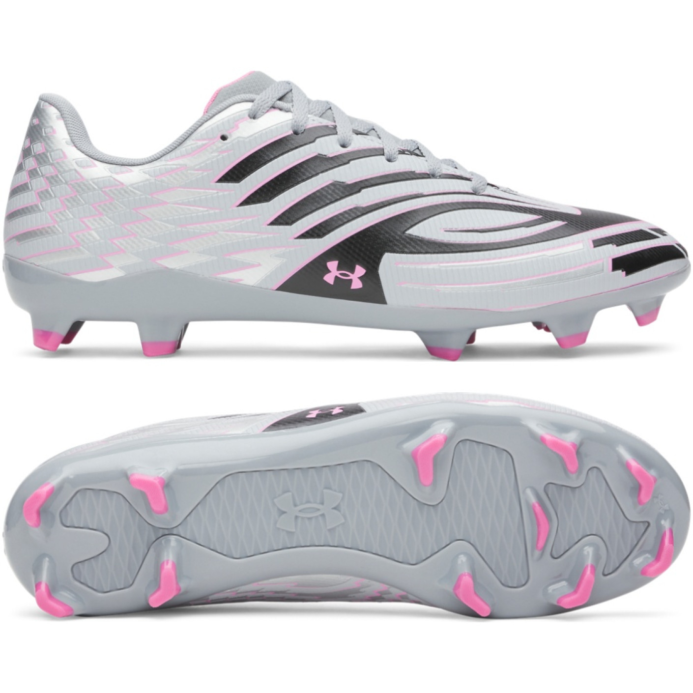 Under Armour Shadow Select 4 Grass Football Boots (FG) Grey Black Pink