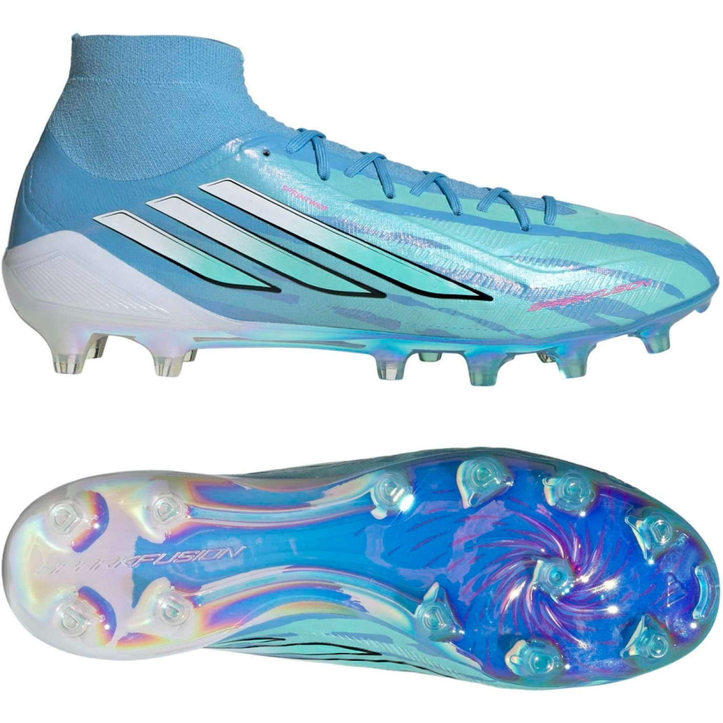 adidas F50 Sparkfusion Trinity Elite Grass/Artificial Grass Football Boots (MG) Women's Blue Bright Blue Hot Pink