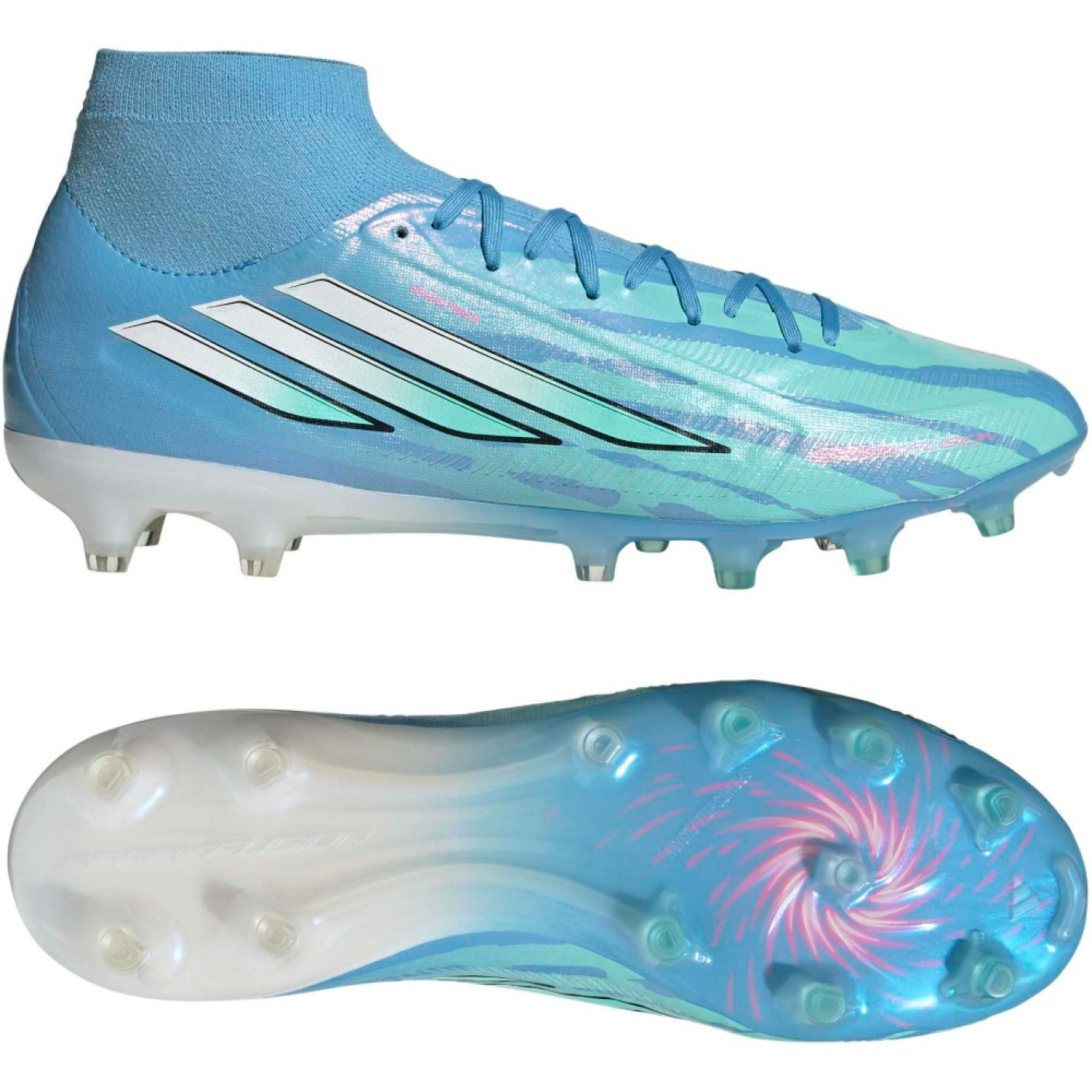 adidas F50 Sparkfusion Trinity Pro Grass/Artificial Grass Football Boots (MG) Women's Blue Bright Blue Hot Pink
