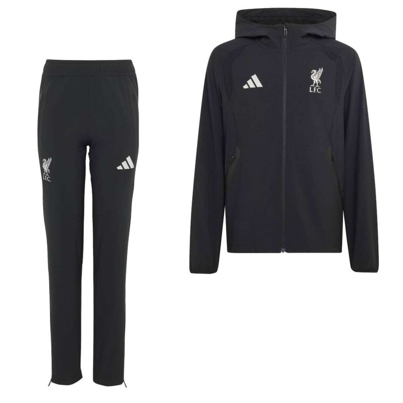 adidas Liverpool Tiro Travel Tracksuit 2026-2027 Kids Black White