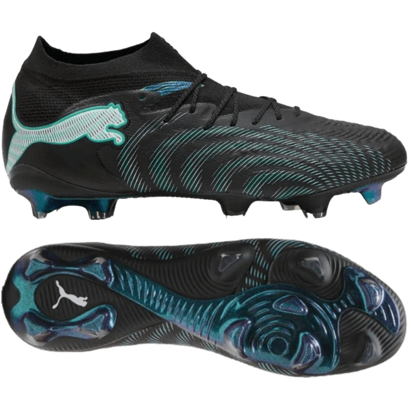 PUMA Future 9 Ultimate Gras Football Boots (FG) Black Intense Mint White