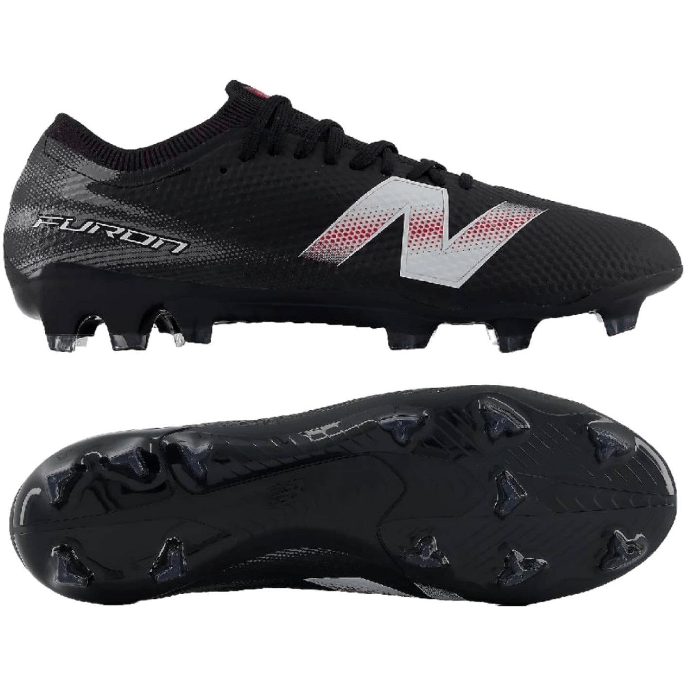 New Balance Furon V9 Elite Gras Voetbalschoenen (FG) Zwart Wit Rood