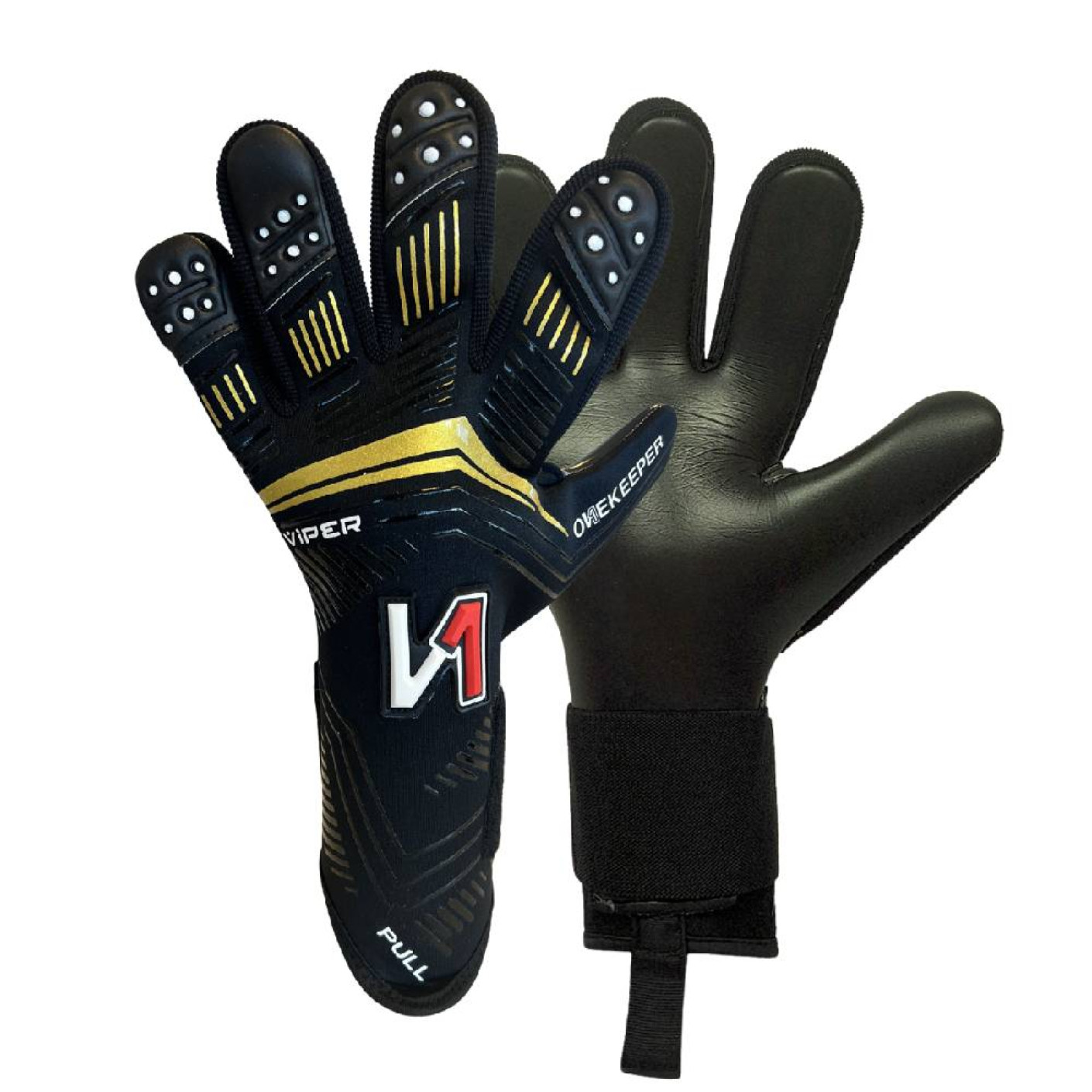 Onekeeper Viper Goalkeeper Gloves Black Gold