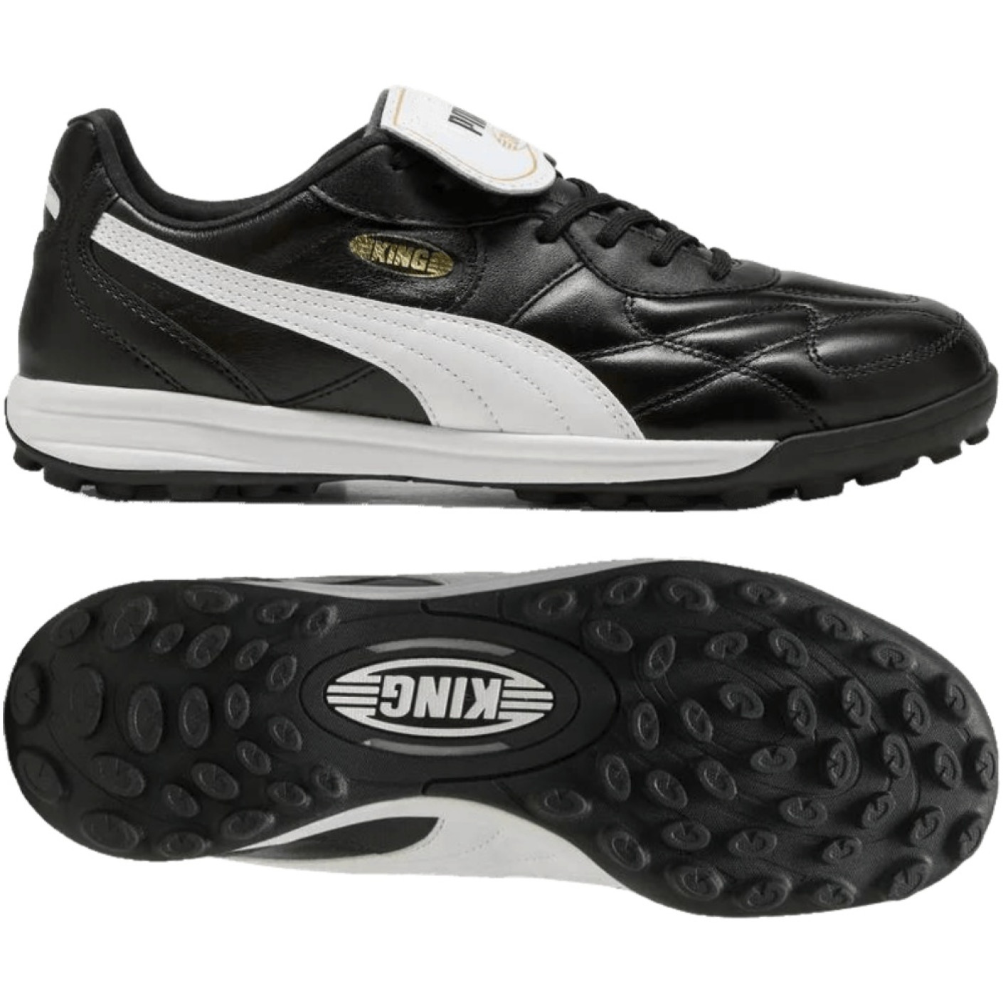PUMA King Top TT Turf Voetbalschoenen (TF) Zwart Wit