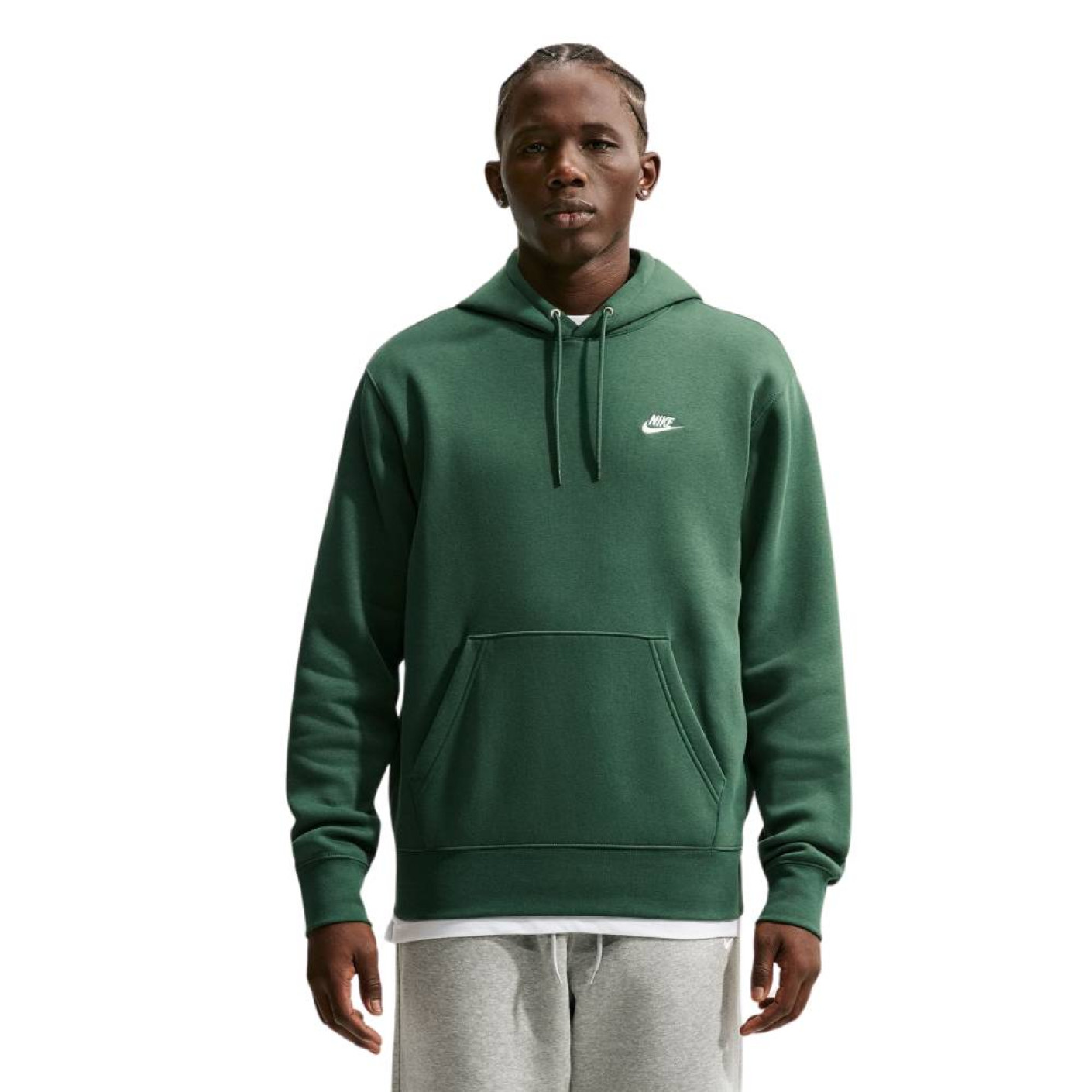 Nike Sportswear Club Fleece Hoodie Dark Green White