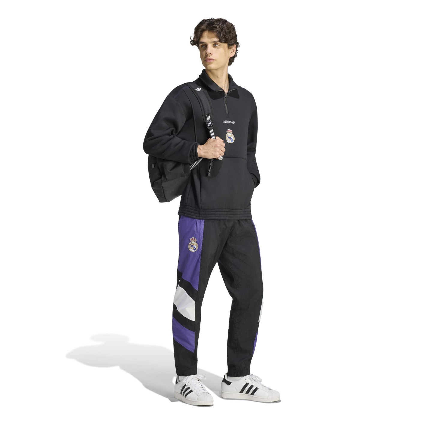 adidas Real Madrid EQT Trainingspak 1/4-Zip Zwart Paars Wit