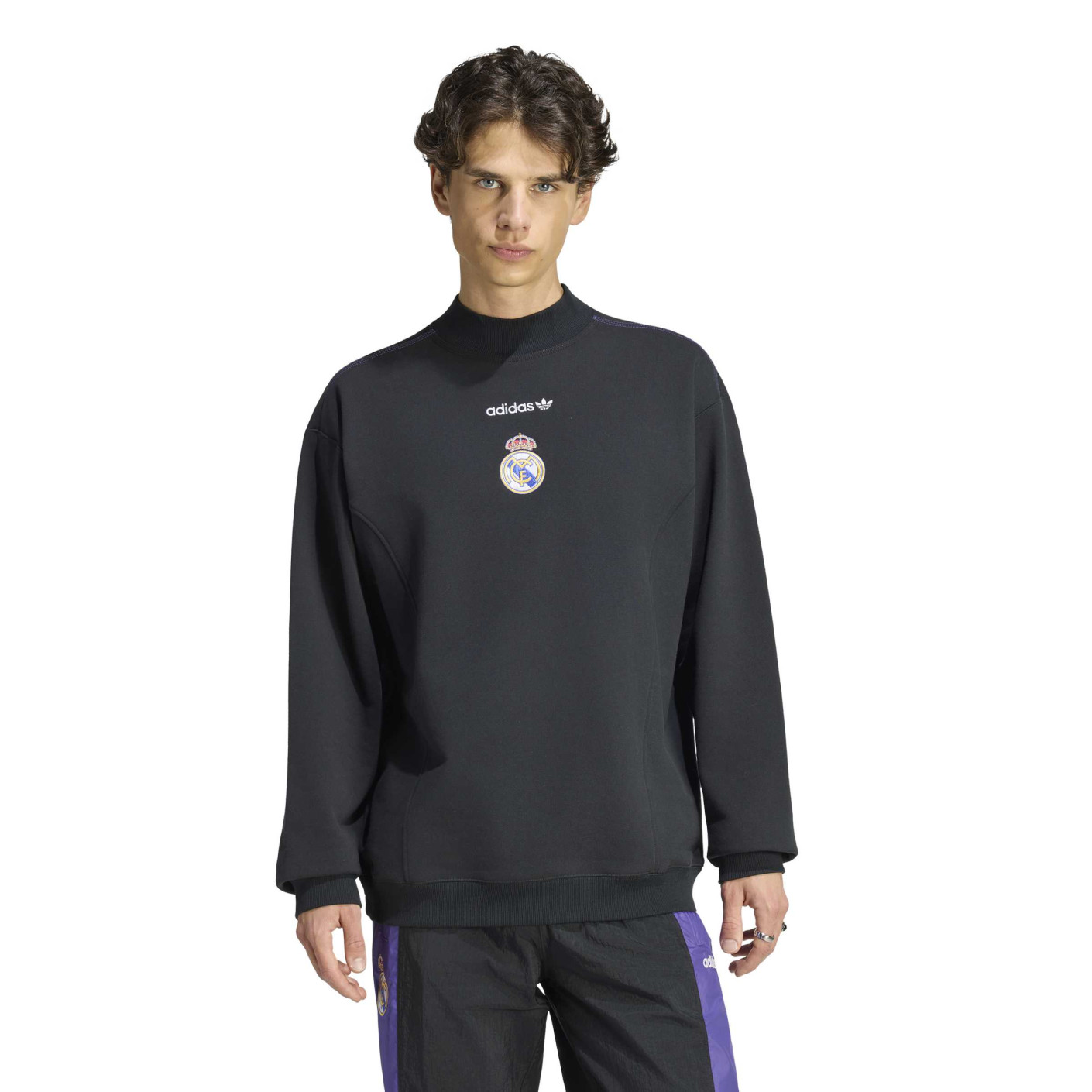 adidas Real Madrid EQT Crew Sweater Zwart Wit Paars