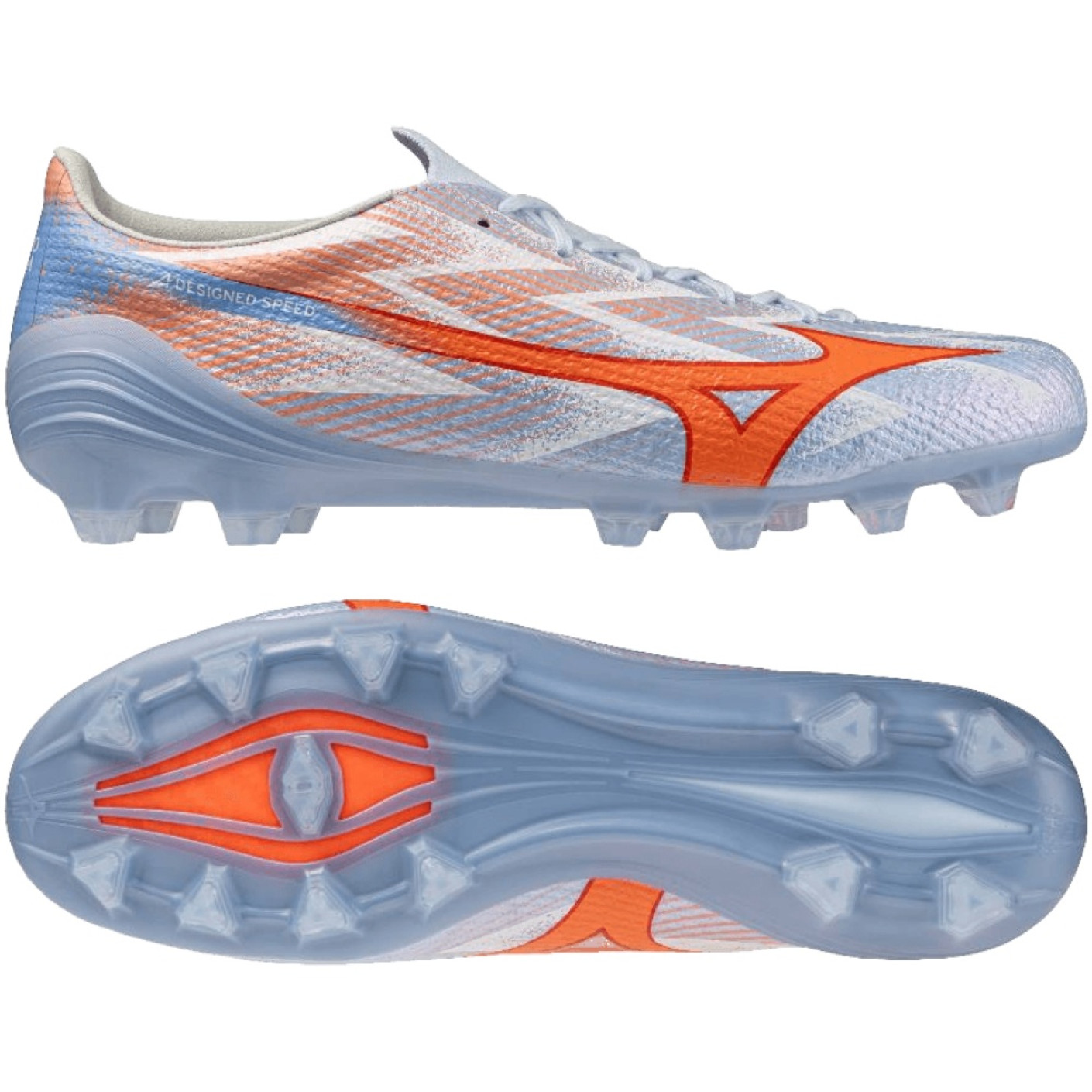 Mizuno Alpha III Japan Gras Voetbalschoenen (FG) Lichtblauw Blauw Oranje