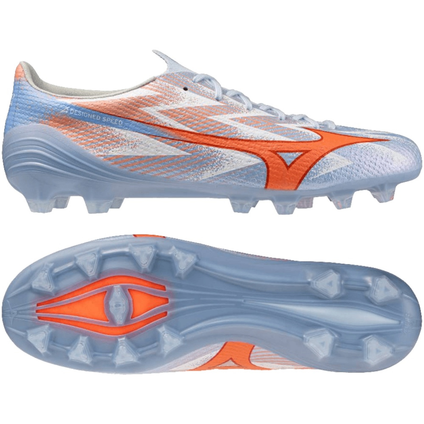 Mizuno Alpha III Elite Gras Voetbalschoenen (FG) Lichtblauw Blauw Oranje
