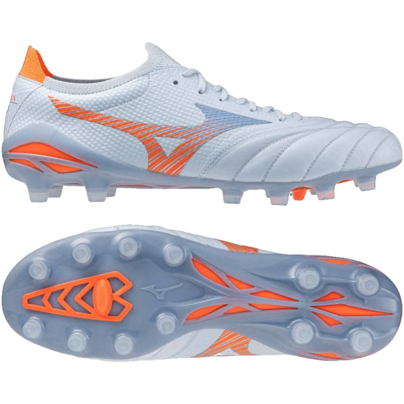 Mizuno Morelia Neo V Beta Elite Gras Voetbalschoenen (FG) Lichtblauw Blauw Oranje