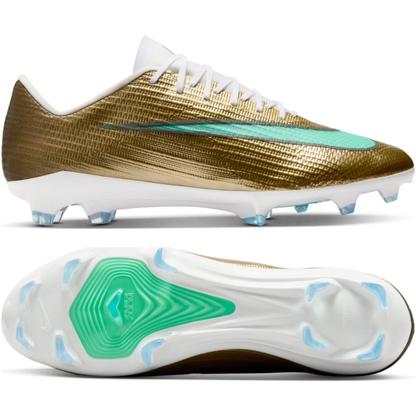 Nike Zoom Mercurial Superfly 11 Mbappé Pro Gras football Boots (FG) Gold Green White
