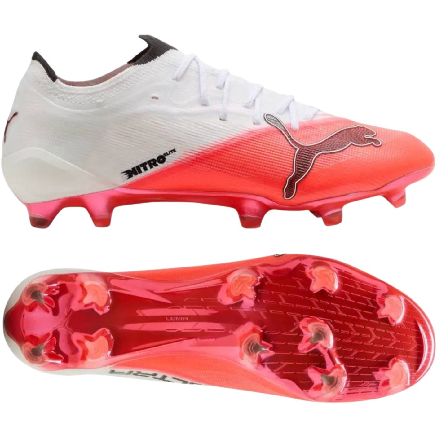 PUMA Ultra Nitro 7 Ultimate Gras Voetbalschoenen (FG) Wit Felrood Zwart