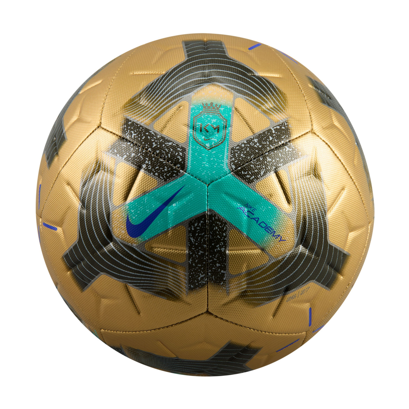 Nike Mbappé Academy Football Size 5 Metallic Gold Green Blue Black