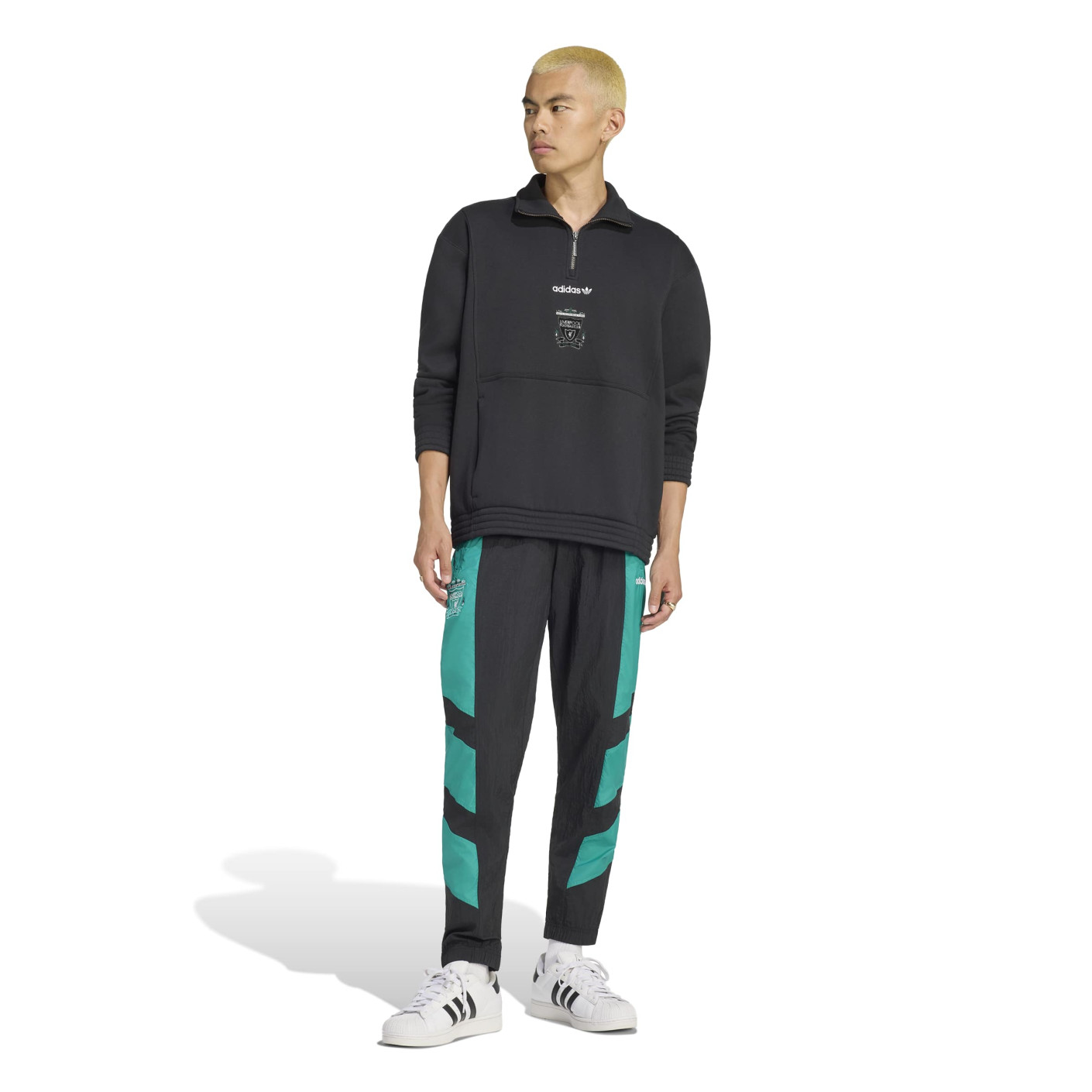 adidas Liverpool EQT Trainingspak 1/4-Zip Zwart Wit Donkergroen