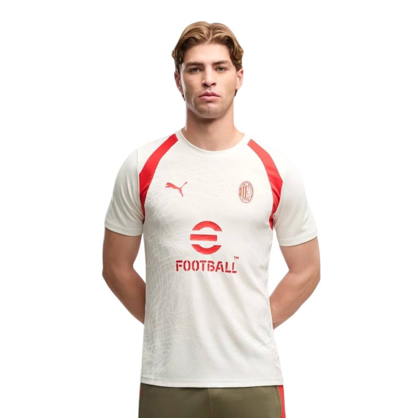 PUMA AC Milan Training Shirt 2026-2027 Light Grey Red