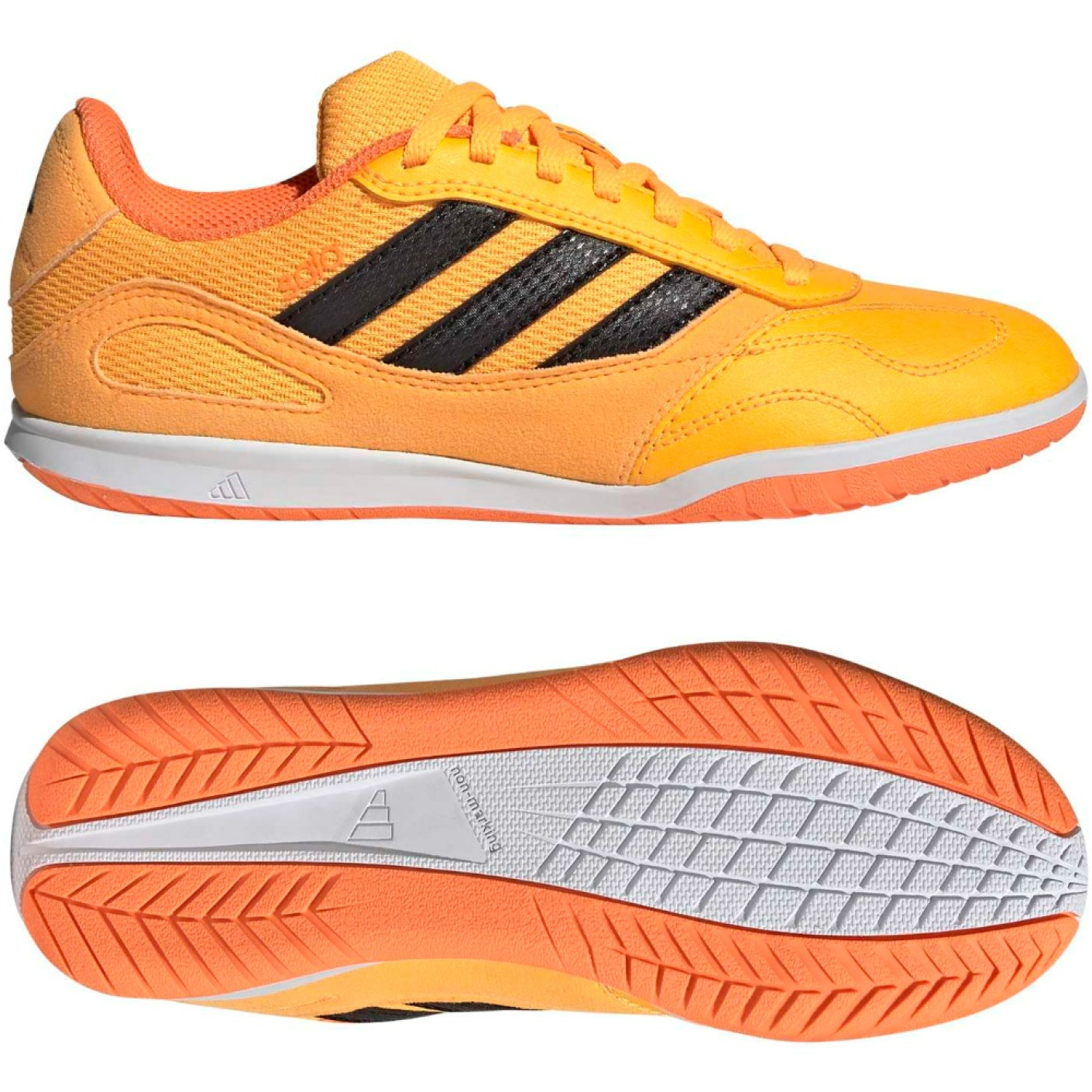 adidas Super Sala III Indoor Football Boots (IN) Kids Bright Orange Black Orange