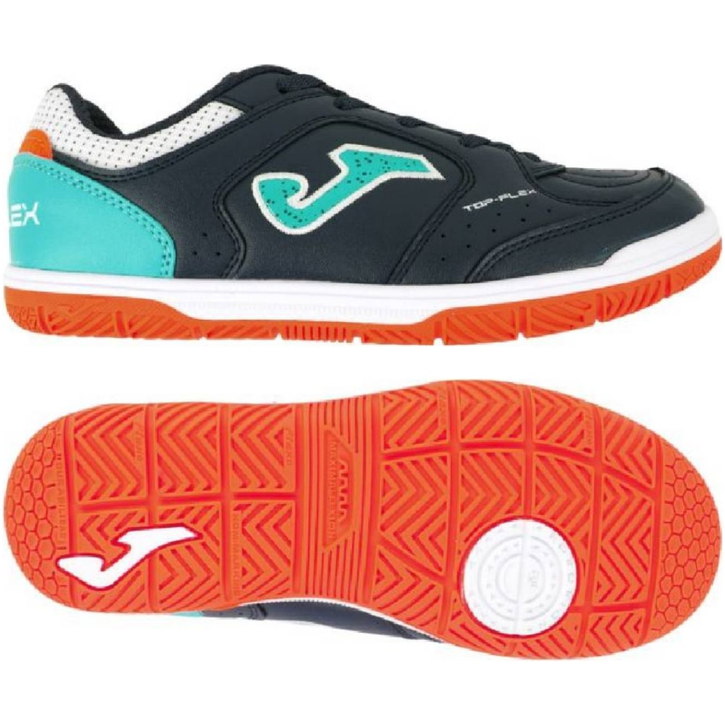 Joma Top Flex Indoor Football Boots (IN) Kids Dark Blue White Turquoise