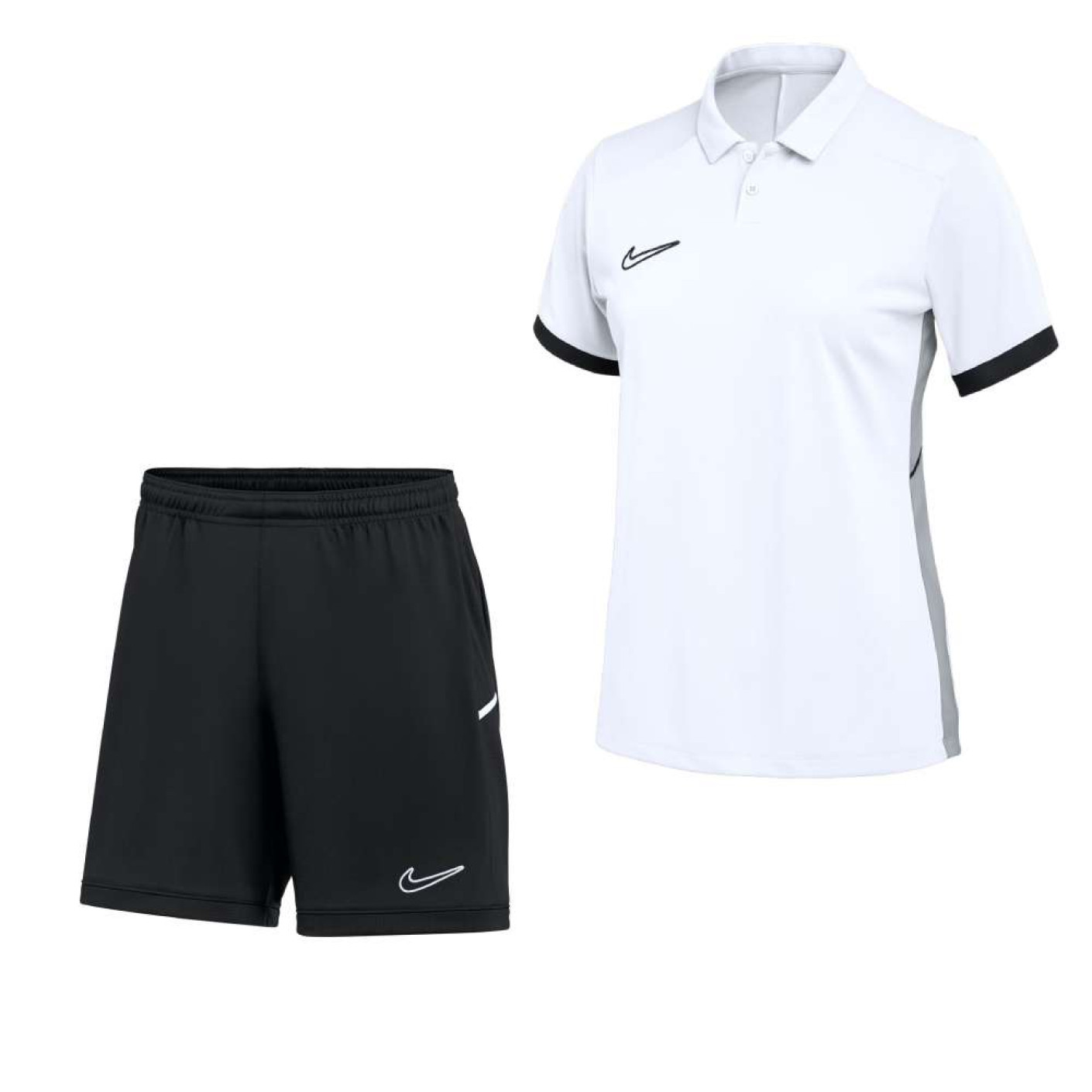 Nike Academy 25 Polo Trainingsset Dames Wit Zwart