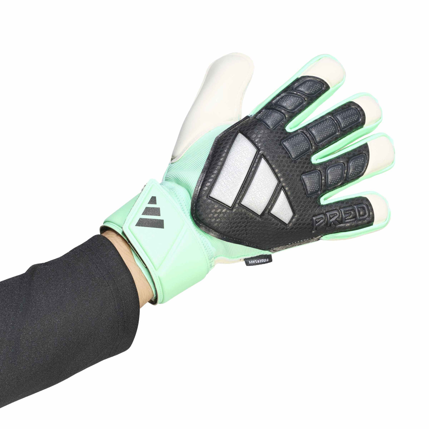 adidas Predator Match Fingersave Keepershandschoenen Zwart Mintgroen Zilver