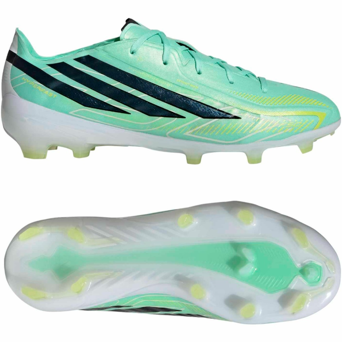 adidas F50 Hyperfast Elite Gras Voetbalschoenen (FG) Kids Mintgroen Zwart Wit