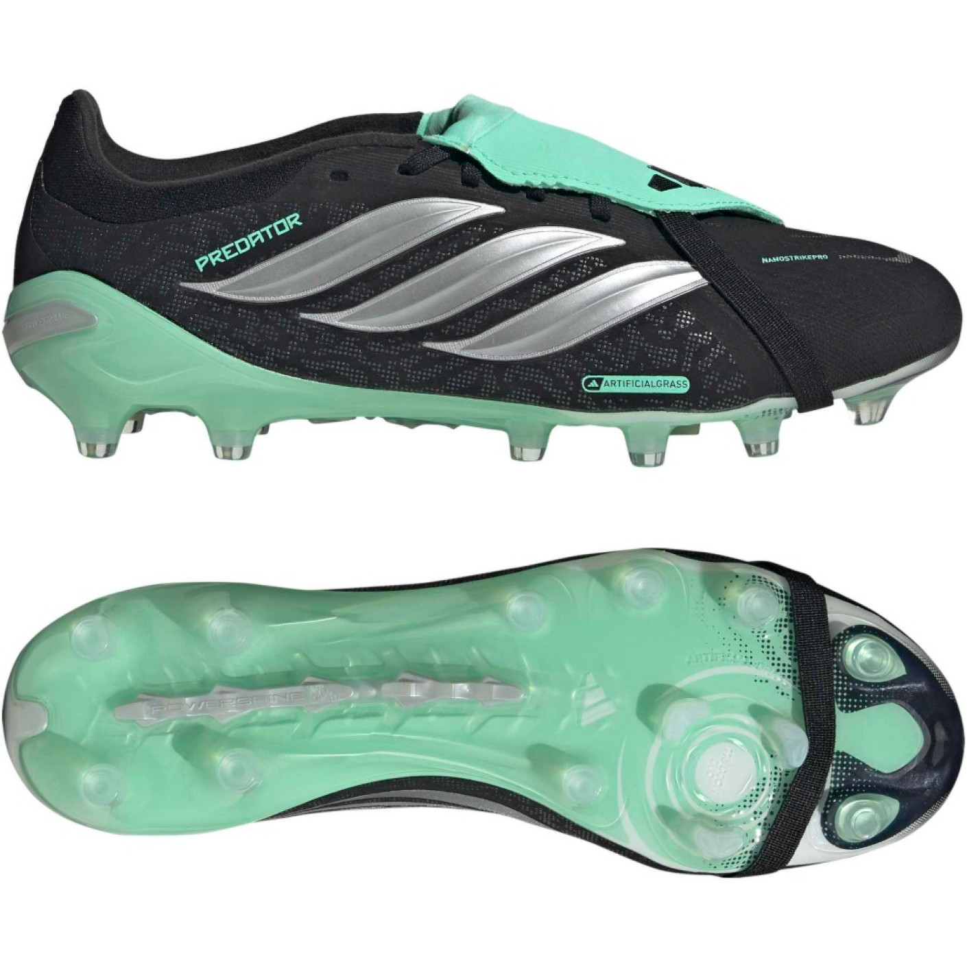 adidas Predator Pro FT Kunstgras Voetbalschoenen (AG) Zwart Zilver Mintgroen