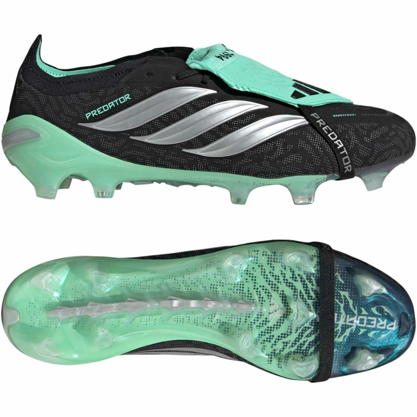 adidas Predator Elite FT Gras Voetbalschoenen (FG) Zwart Zilver Mintgroen