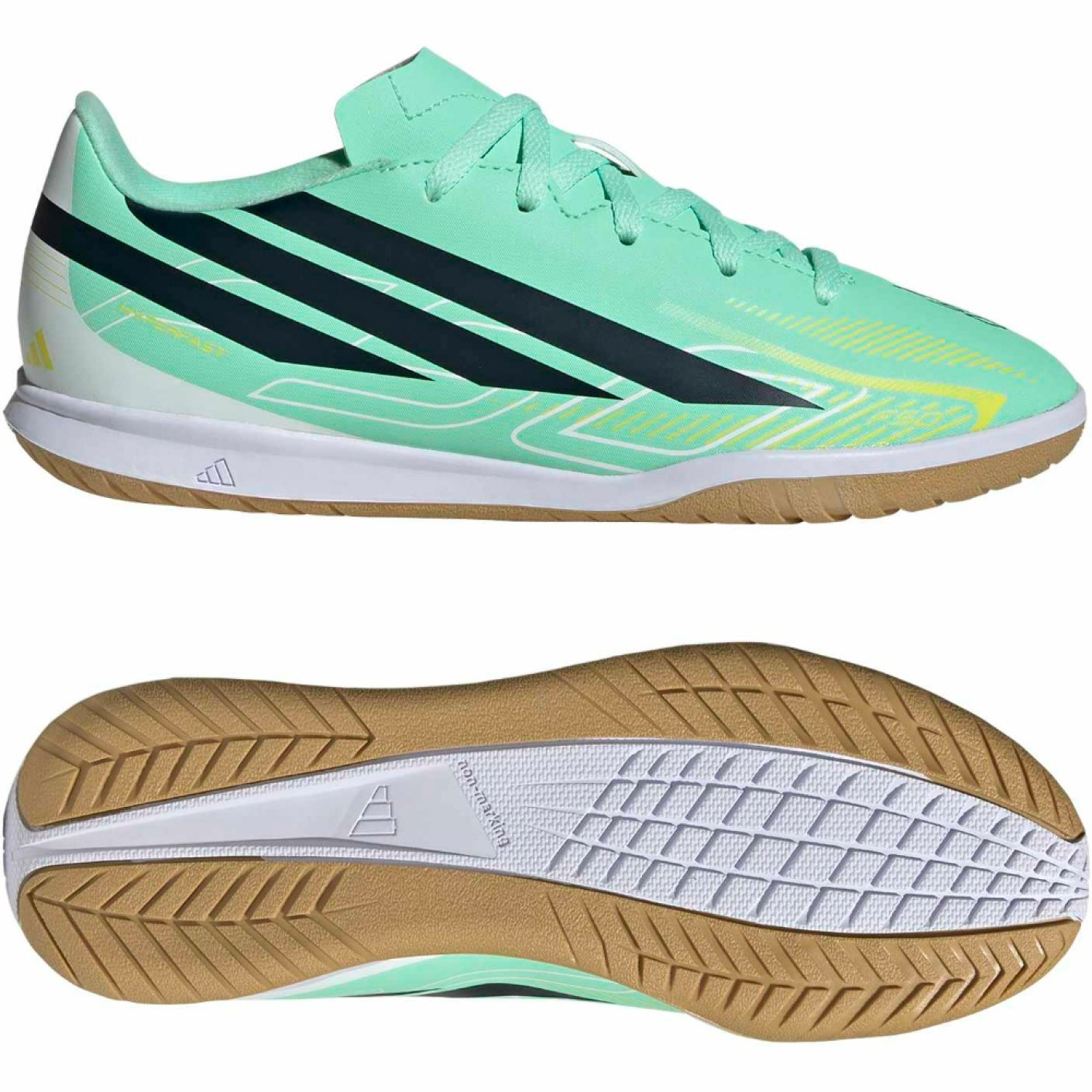adidas F50 Hyperfast Club Indoor Football Boots (IN) Kids Mint Green Black White