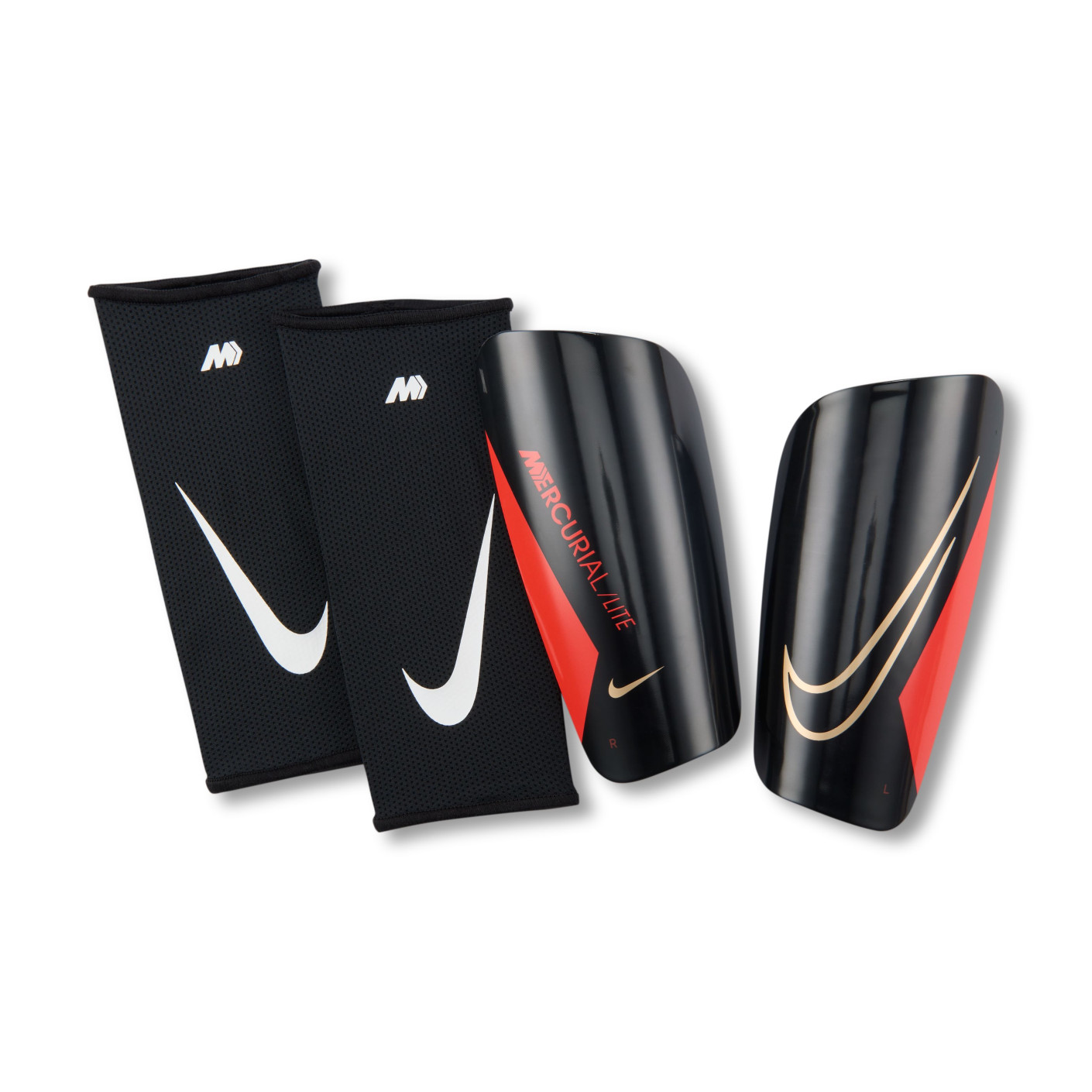 Nike Mercurial Lite Scheenbeschermers Zwart Felrood Goud