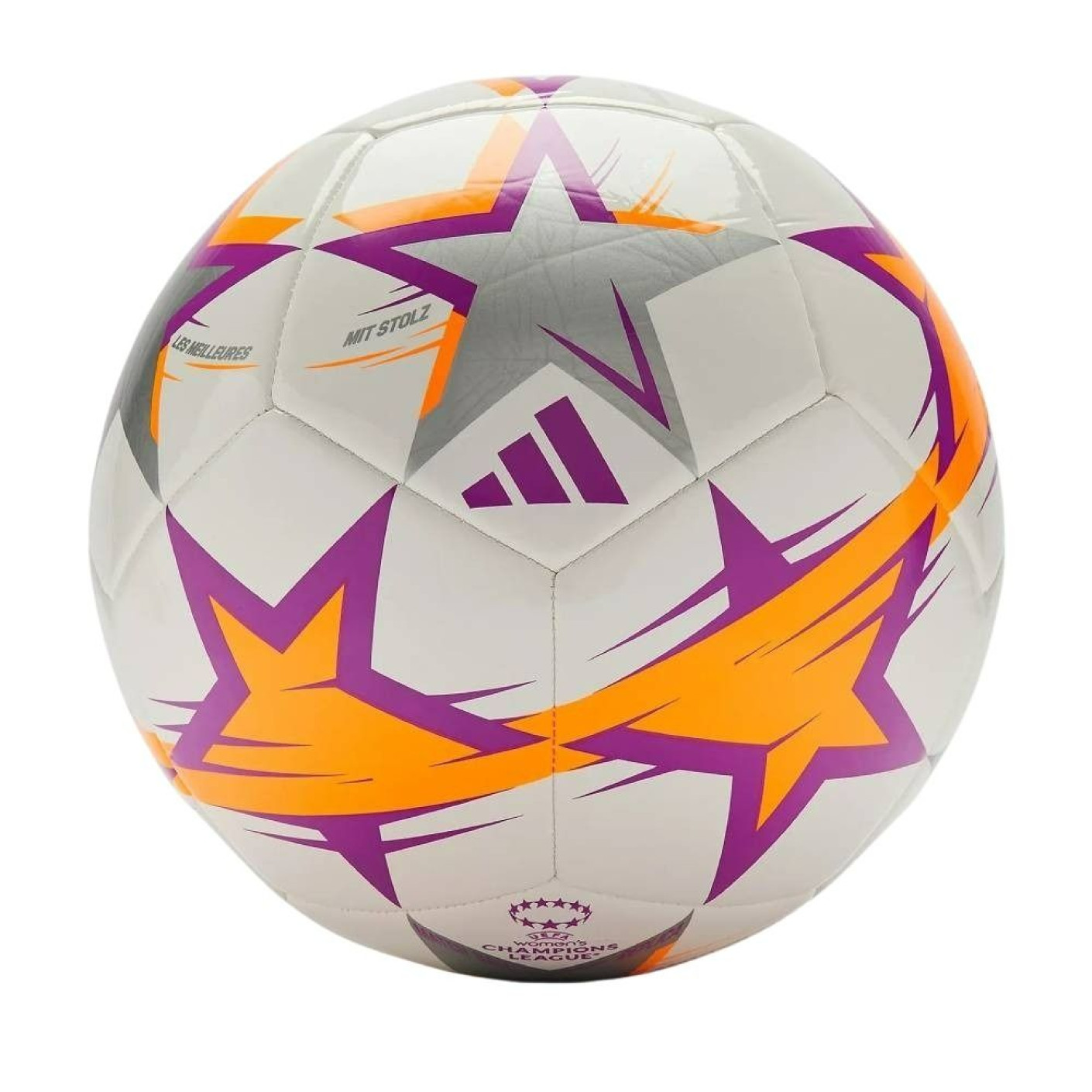 adidas Women's UEFA Champions League Club Voetbal Maat 5 2026-2027 Wit Oranje Paars