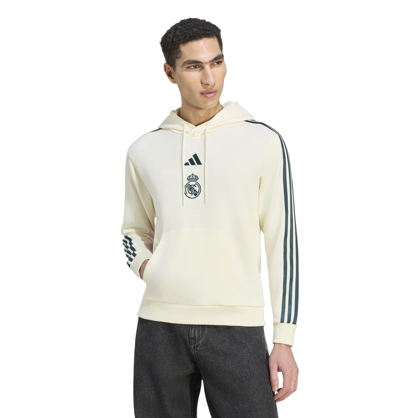 adidas Real Madrid Farm Hoodie Beige Dark Green Pink