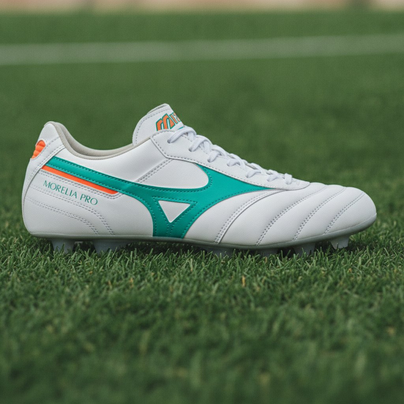 Mizuno Morelia II Pro Gras (FG) Football Boots White Green Orange