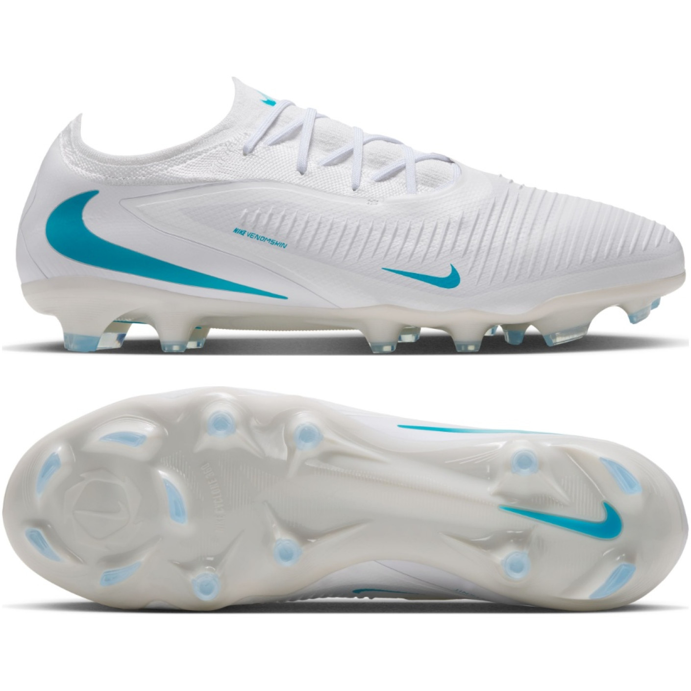 Nike Phantom 6 Low Pro Gras Football Boots (FG) White Turquoise