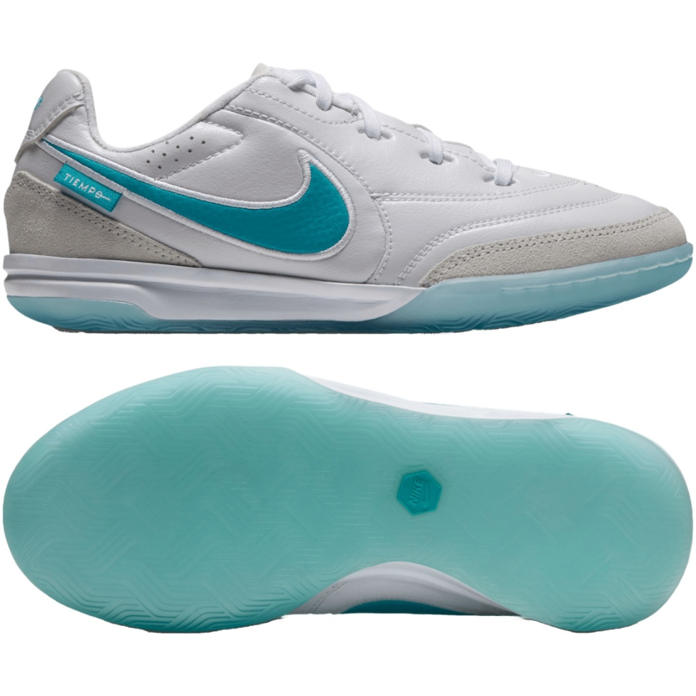 Nike Tiempo Streetgato Kids Street Football Boots White Turquoise