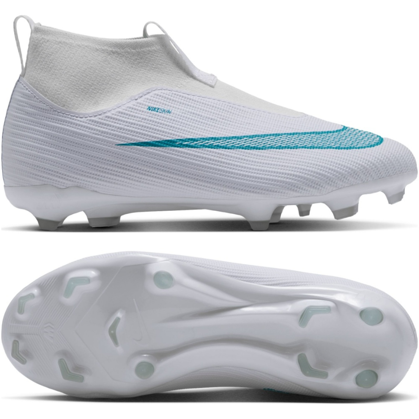Nike Mercurial Superfly 11 Academy Grass/Artificial Grass Football Boots (MG) Kids White Turquoise