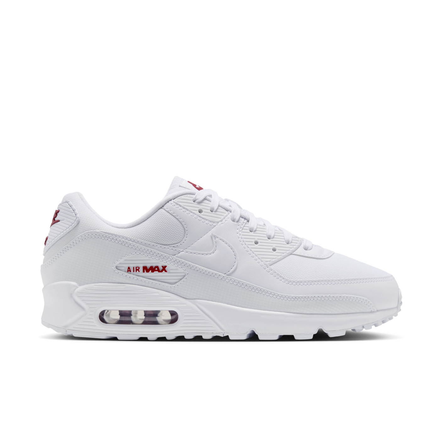 Nike Air Max 90 Sneakers Wit Wit Tough Red
