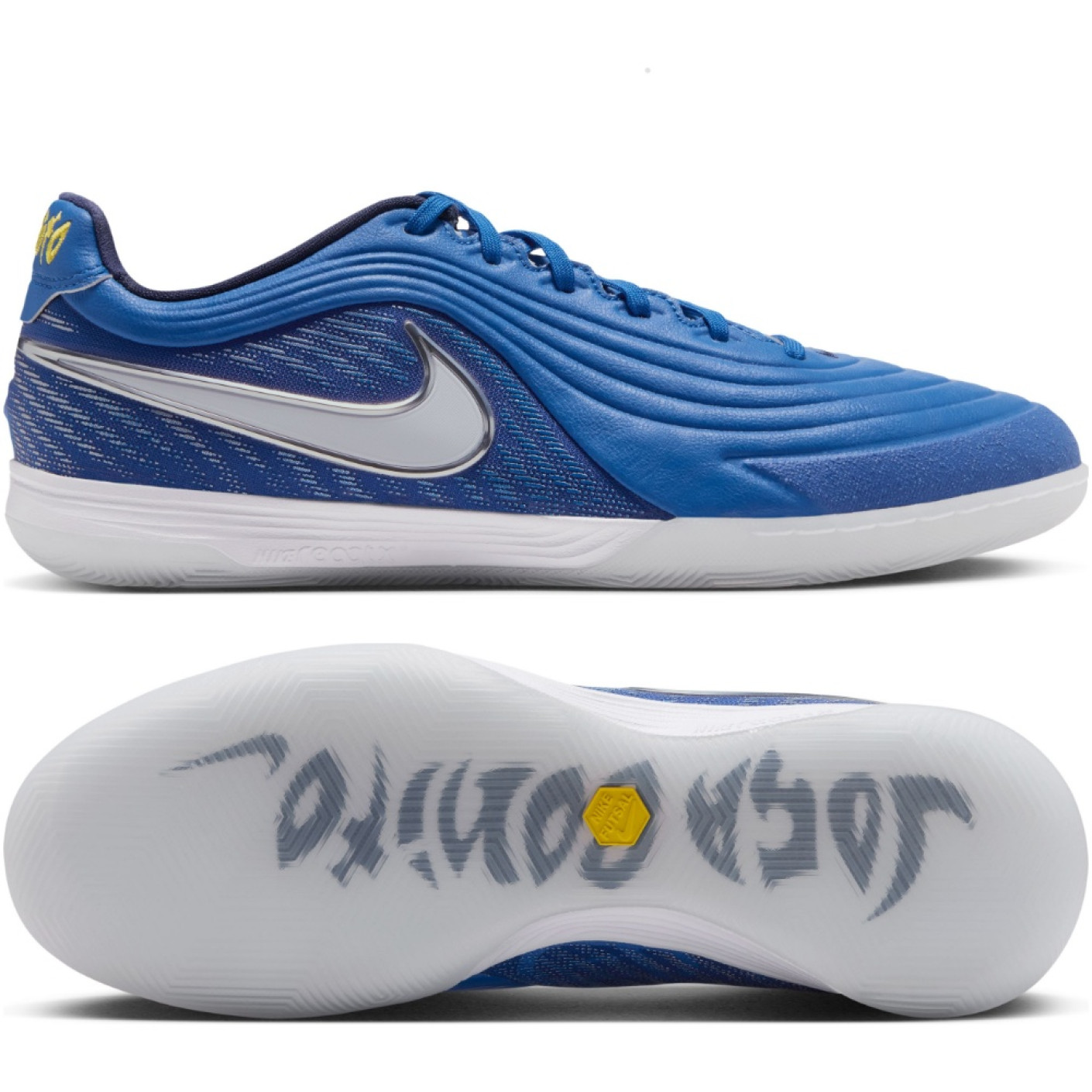 Nike Tiempo Reactgato Joga Bonito Indoor Football Boots (IN) Blue Dark Blue Yellow Silver