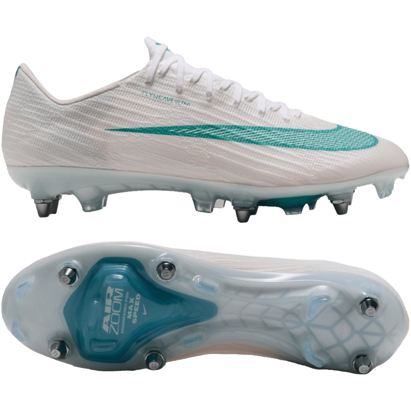 Nike Zoom Mercurial Superfly 11 Elite (SG) Iron Stud Football Boots White Turquoise