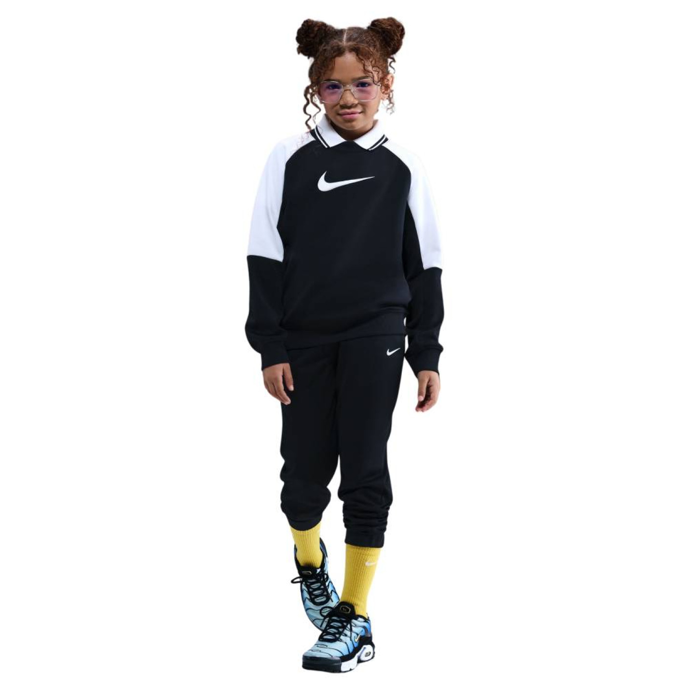 Nike Sportswear Crew Tracksuit Kids Black White