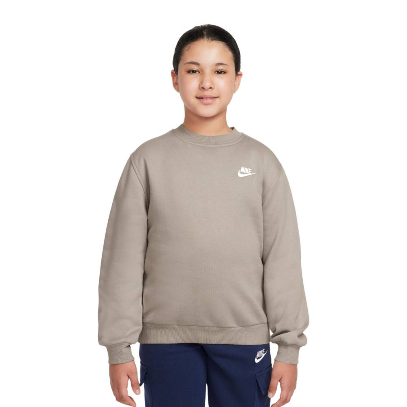 Nike Sportswear Club Fleece Crew Sweater Kids Light Beige White