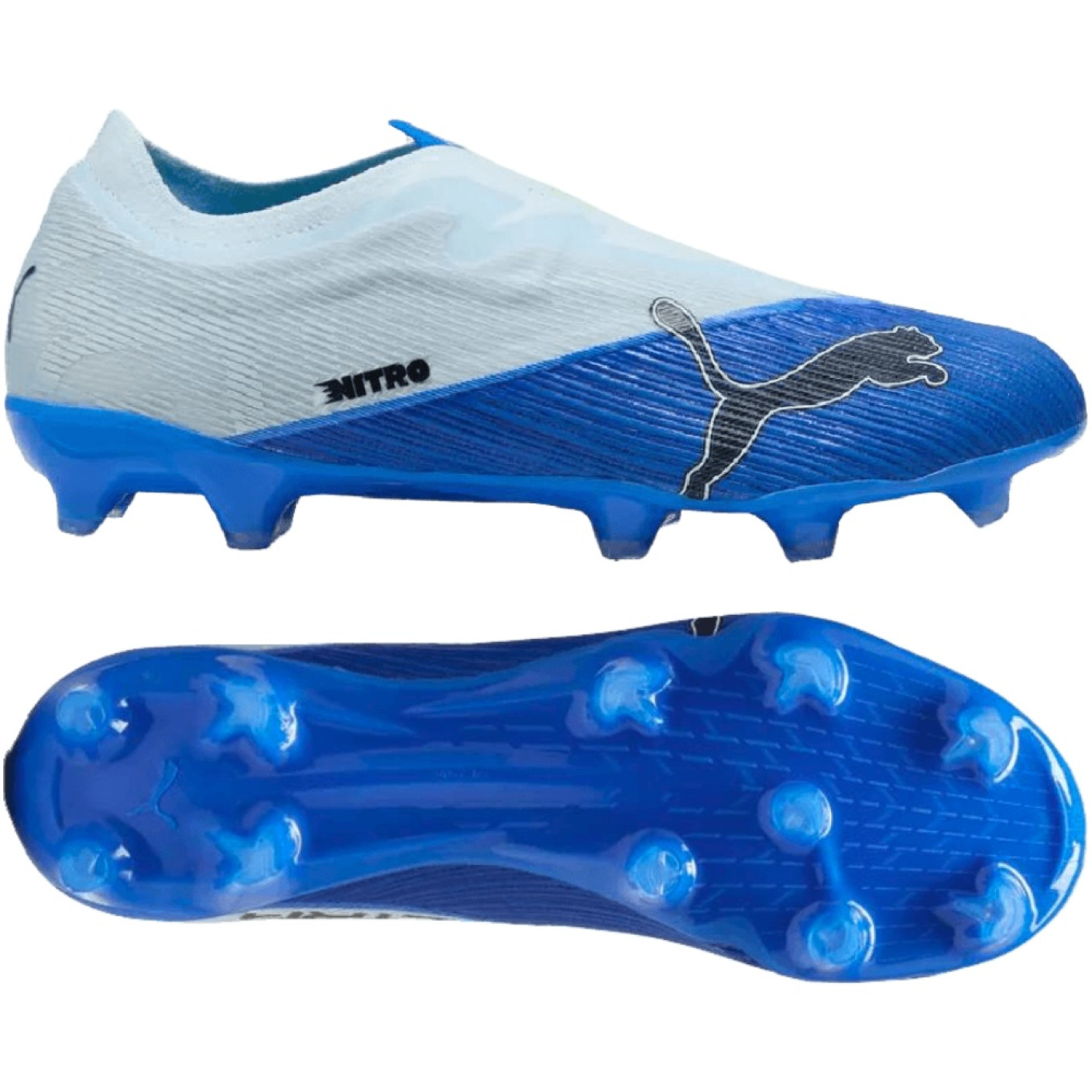 PUMA Ultra Nitro 7 Match Veterloze Gras / Kunstgras Voetbalschoenen (MG) Lichtblauw Blauw Lime