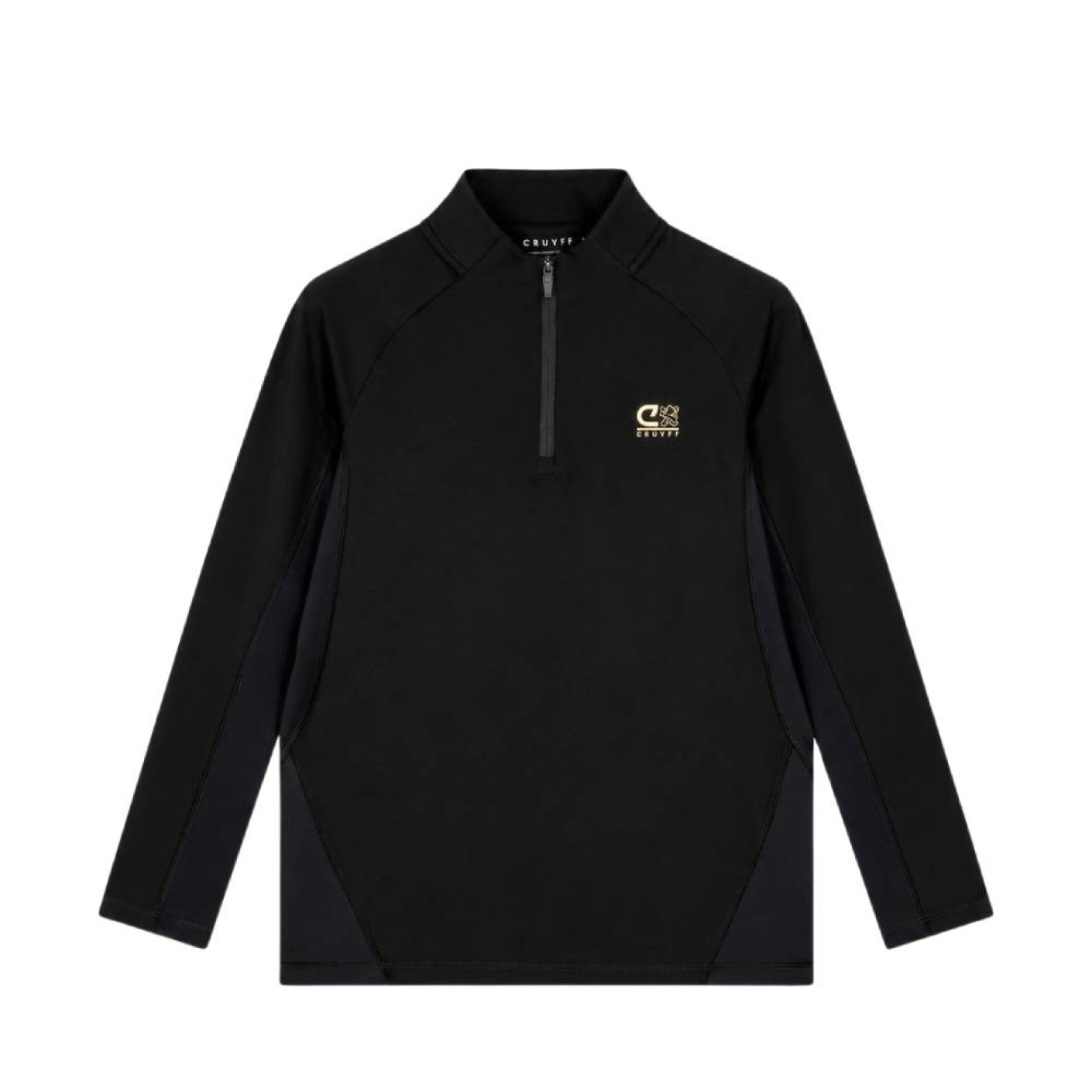 Cruyff Linea Trainingstrui 1/4 Zip Kids Zwart Goud
