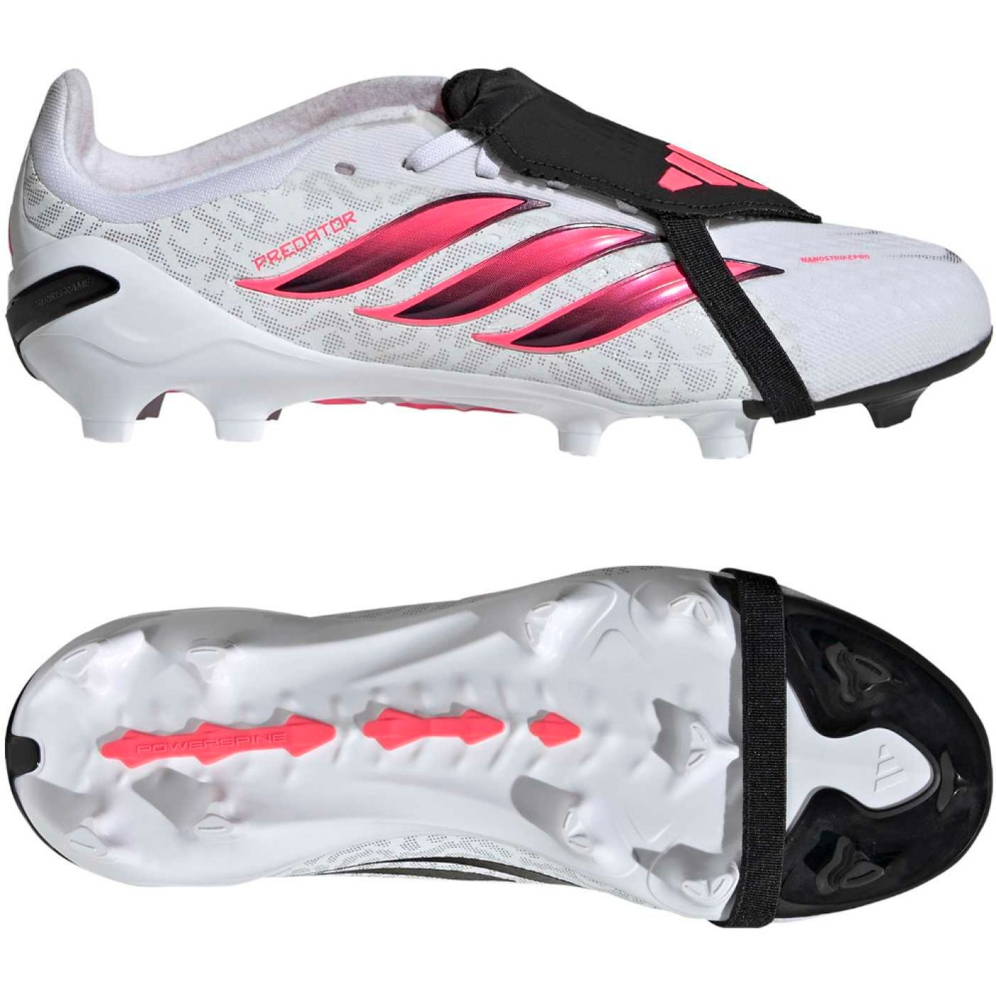 adidas Predator Elite FT Gras Voetbalschoenen (FG) Kids Wit Zwart Roze