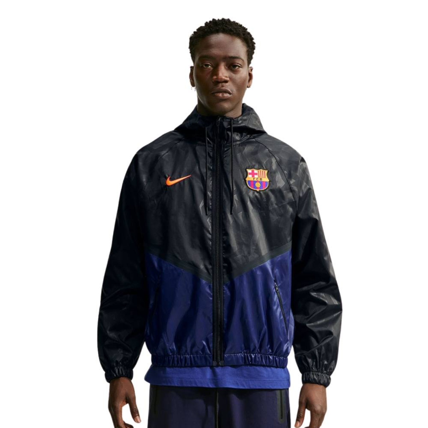 Nike FC Barcelona Anthem Training Jacket 2026-2027 Black Dark Blue Golden Yellow