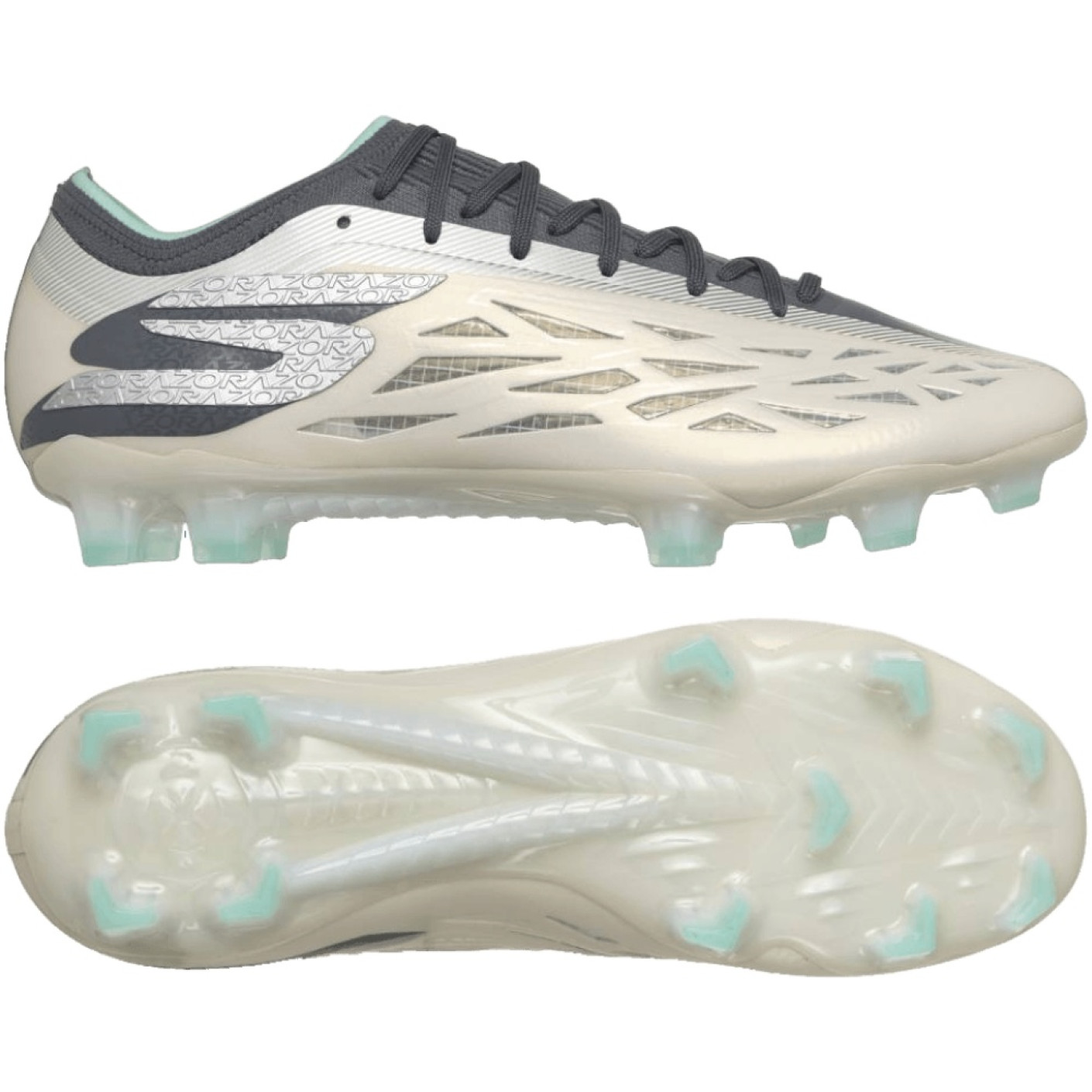 Skechers Razor 2 Elite Gras Football Boots (FG) Beige Dark Grey Turquoise