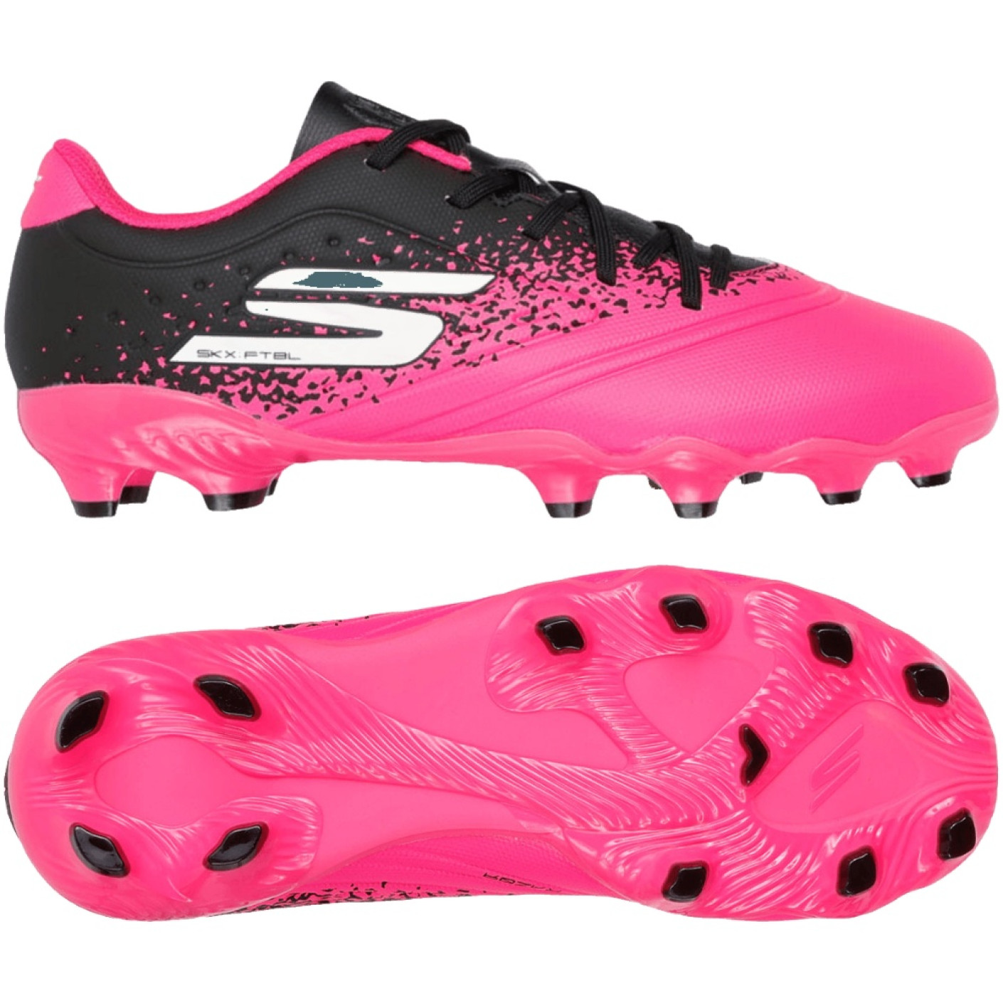 Skechers Razor 1.5 Gras Voetbalschoenen (FG) Kids Zwart Roze