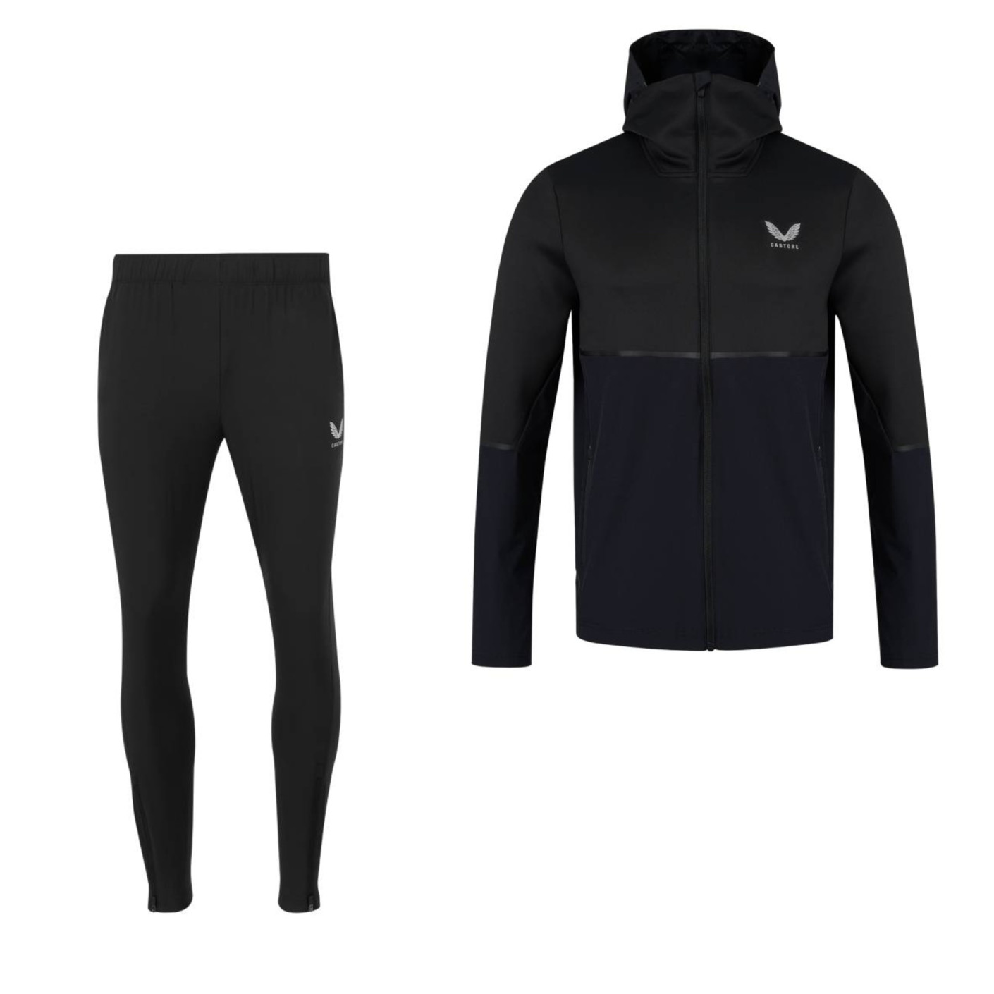 Castore Woven Trainingspak Zwart Zilver