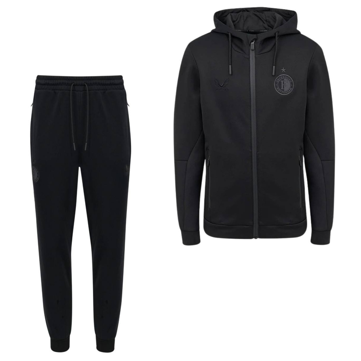 Castore Feyenoord EU Travel Fleece Jogging Suit Full-Zip 2026-2027 Black