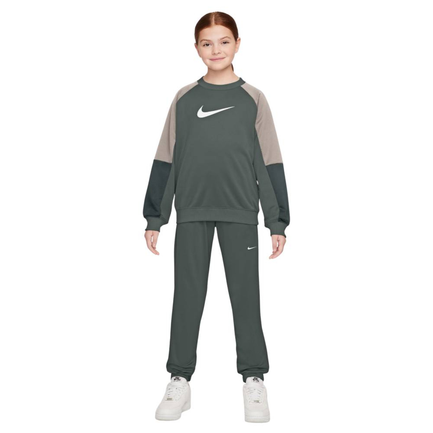 Nike Sportswear Crew Tracksuit Kids Camo Green Dark Green White