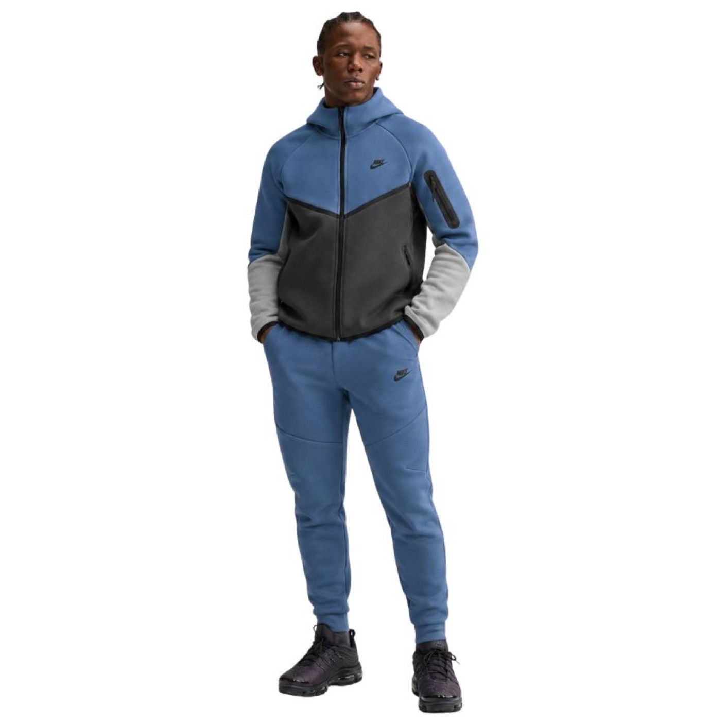 Nike Tech Fleece Sportswear Trainingspak Staalblauw Donkergrijs Lichtgrijs Zwart
